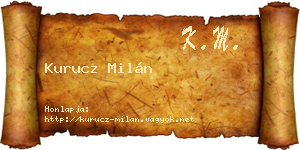Kurucz Milán névjegykártya