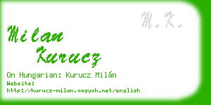milan kurucz business card